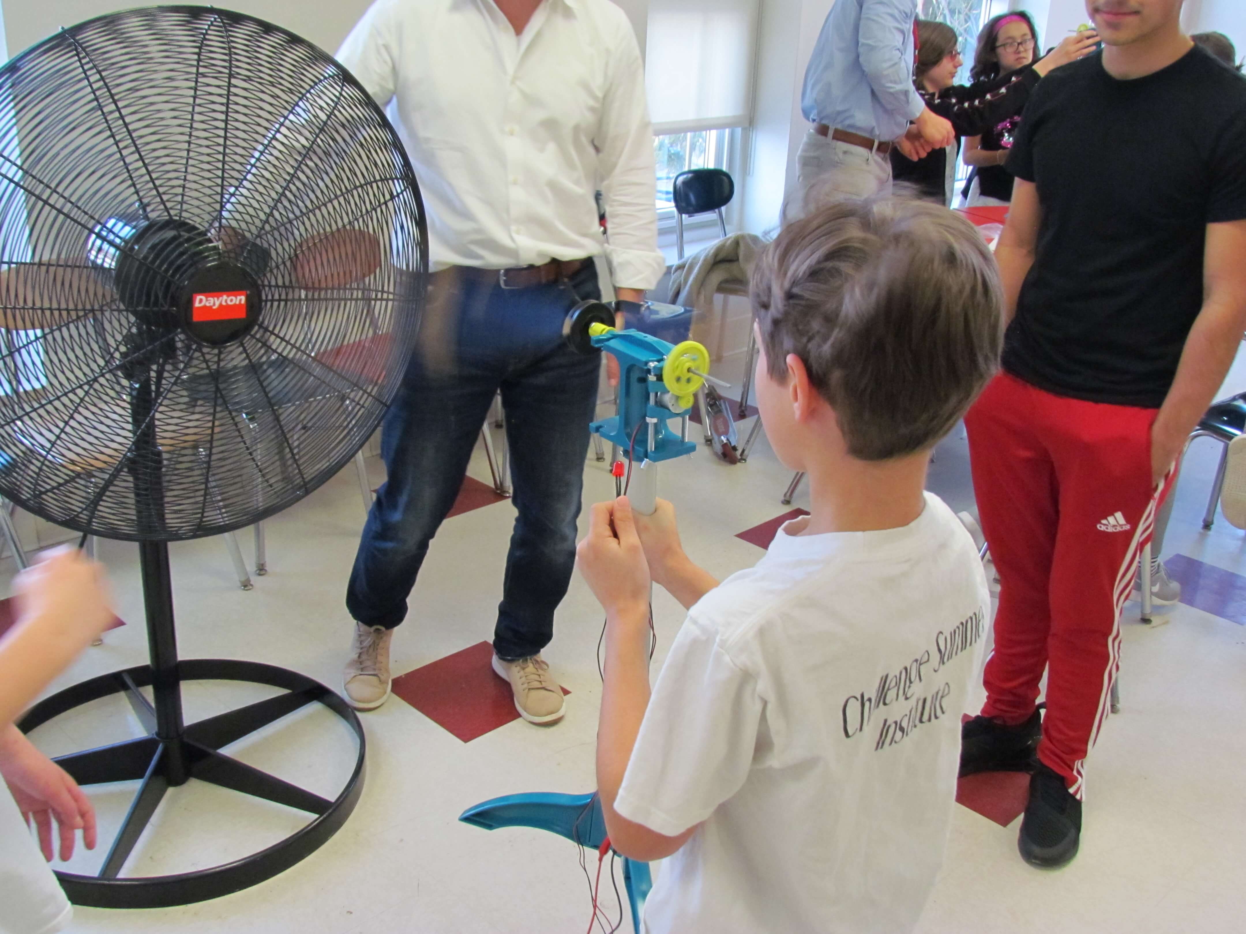 A Student Tests His Wind Turbine